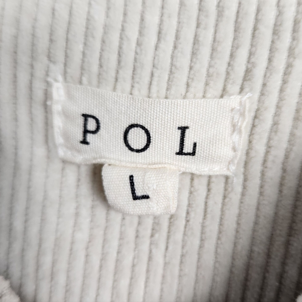 POL Leaving It All Behind Corduroy Jacket Cream Shacket Boho Womens Size Large - Picture 9 of 11